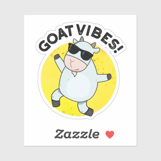 Goat Vibes Funny Good Vibes Animal Puff Aufkleber (Blatt)