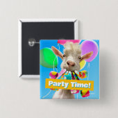 Goat with Party Blowers Button (Vorne & Hinten)