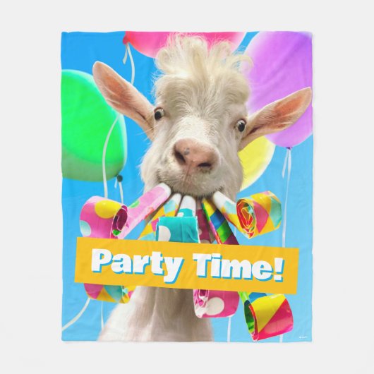 Goat with Party Blowers Fleecedecke (Vorderseite)