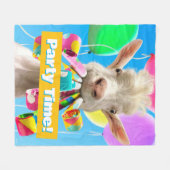 Goat with Party Blowers Fleecedecke (Vorderseite (Horizontal))