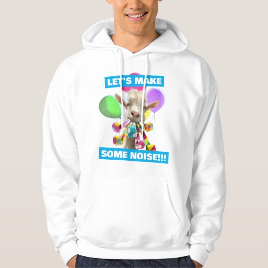 Goat with Party Blowers Hoodie (Vorderseite)