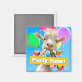 Goat with Party Blowers Magnet (Vorderseite/Rückseite)