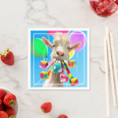 Goat with Party Blowers Serviette (Beispiel)