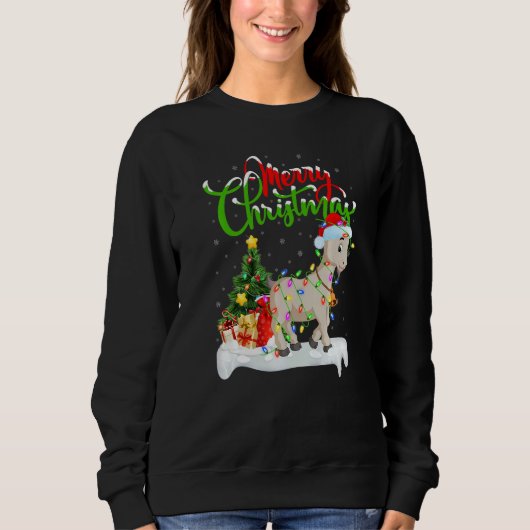 Goat Xmas Decorations Santa Goat Christmas Sweatshirt (Vorderseite)