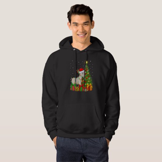 Goat Xmas Holiday Santa Goat Christmas Tree Hoodie (Vorne ganz)