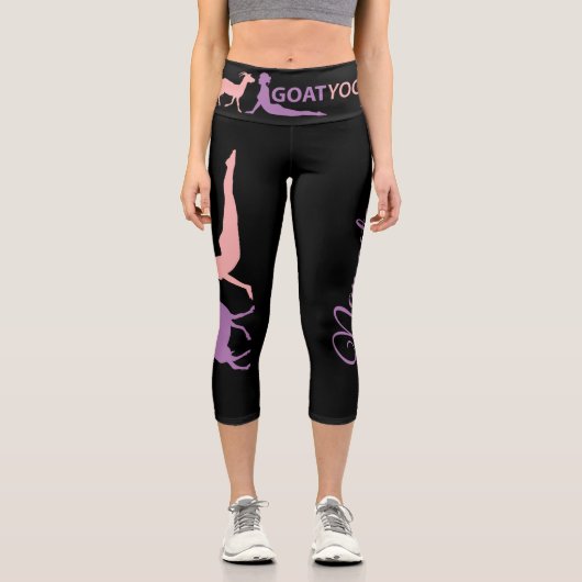 Goat Yoga Girl Namaste Capri Leggings (Vorderseite)