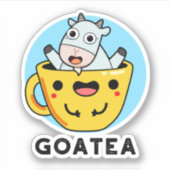 Goatea Funny Goat Tea Pun Aufkleber (Vorderseite)