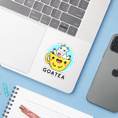 Goatea Funny Goat Tea Pun Aufkleber (Laptop mit iPhone)