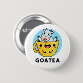 Goatea Funny Goat Tea Pun Button (Vorne & Hinten)