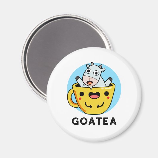 Goatea Funny Goat Tea Pun Magnet (Vorderseite/Rückseite)