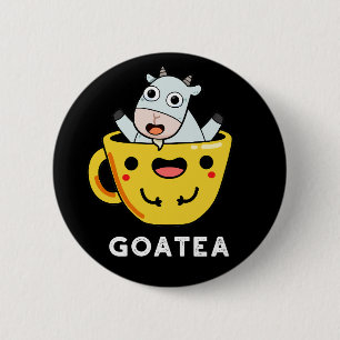 Goatea Funny Goat Tee Pun Dark BG Button