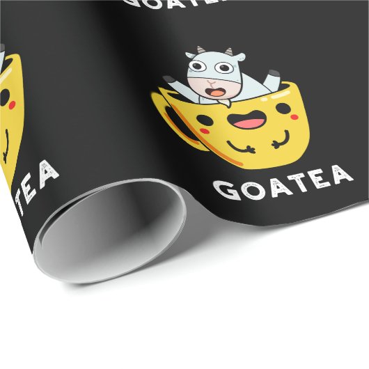 Goatea Funny Goat Tee Pun Dark BG Geschenkpapier (Rolleneckpunkt)