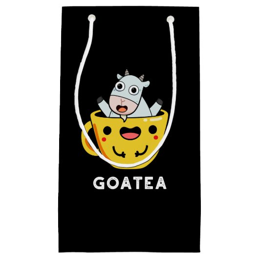 Goatea Funny Goat Tee Pun Dark BG Kleine Geschenktüte (Vorderseite)
