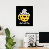 Goatea Funny Goat Tee Pun Dark BG Poster (Heimbüro)