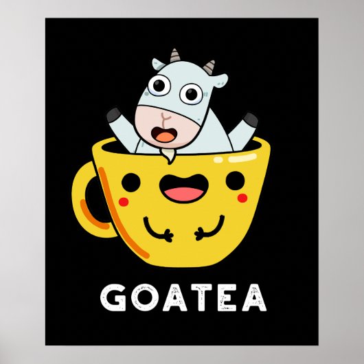 Goatea Funny Goat Tee Pun Dark BG Poster (Vorne)