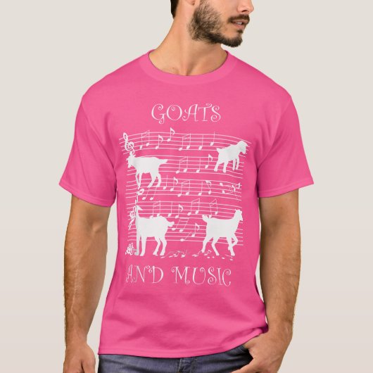 Goats And Music Notes Musician Piano T-Shirt (Vorderseite)
