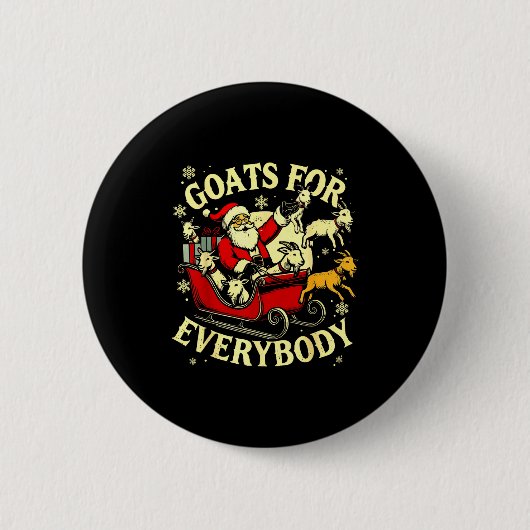 Goats For Everybody Santa Funny Christmas Goat Mom Button (Vorderseite)