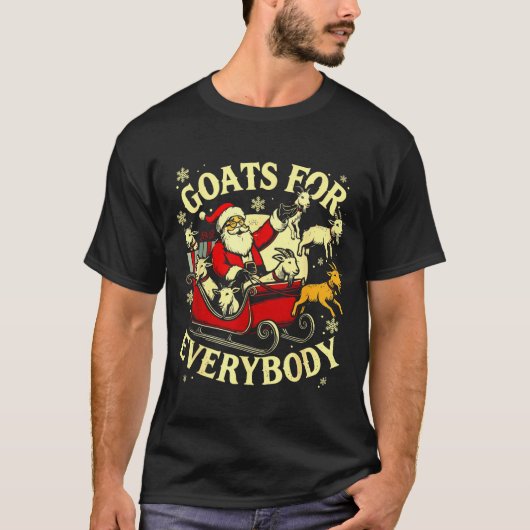 Goats For Everybody Santa Funny Christmas Goat Mom T-Shirt (Vorderseite)