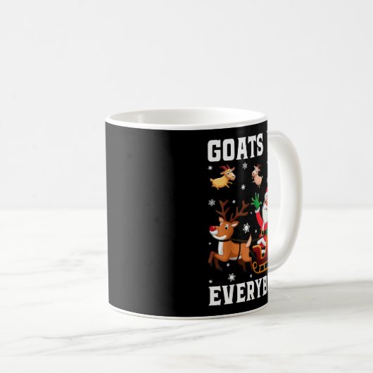 Goats For Everybody Santa Sleigh Funny Christmas G Kaffeetasse (VorderseiteRechts)