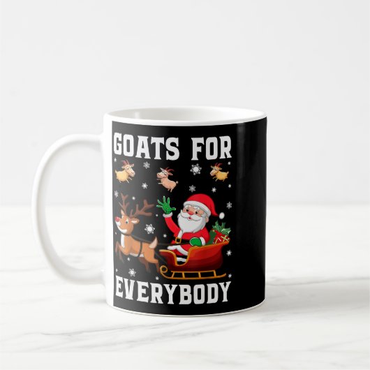 Goats For Everybody Santa Sleigh Funny Christmas G Kaffeetasse (Links)