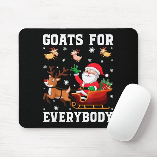 Goats For Everybody Santa Sleigh Funny Christmas G Mousepad (Mit Mouse)