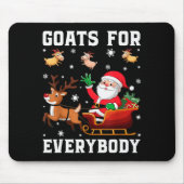 Goats For Everybody Santa Sleigh Funny Christmas G Mousepad (Vorne)