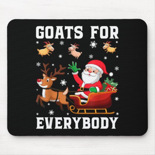 Goats For Everybody Santa Sleigh Funny Christmas G Mousepad (Vorne)