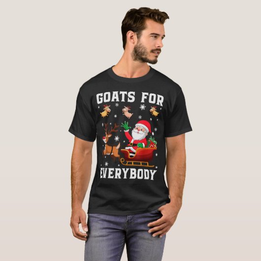 Goats For Everybody Santa Sleigh Funny Christmas G T-Shirt (Vorne ganz)