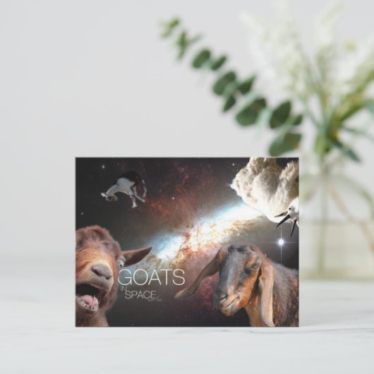 Goats.In.Space Postkarte (Stehend Vorderseite)