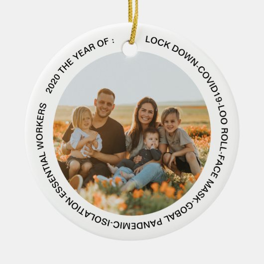 GOBAL LOCKDOWN 2020 FACE MASK ADD FOTO KERAMIK ORNAMENT (Vorne)