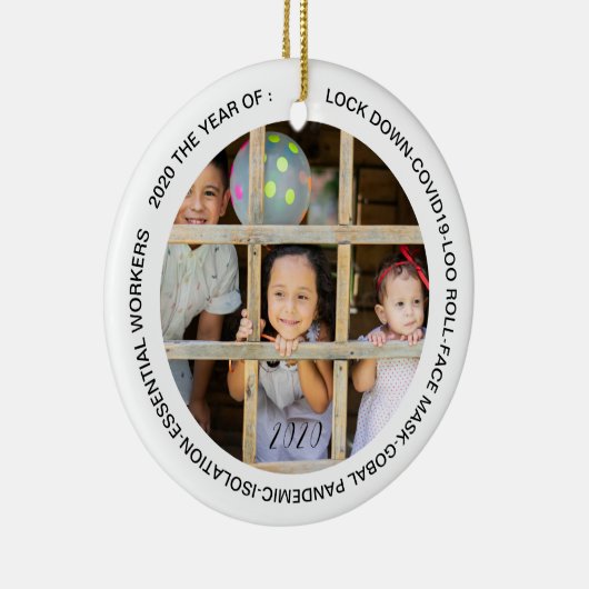 GOBAL LOCKDOWN 2020 FACE MASK KERAMIK ORNAMENT (Rechts)