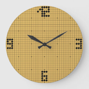 Goban Clock - Black Stones - 3-6-9-12 Große Wanduhr