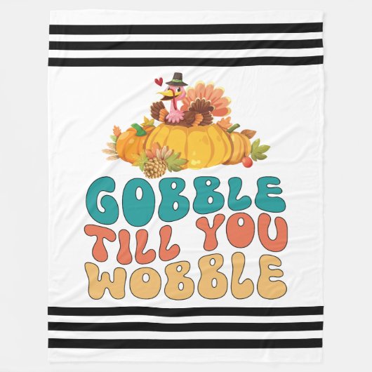 Gobble bis du den türkischen Erntedank trägst Fleecedecke (Vorderseite)