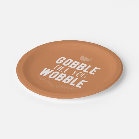 Gobble bis du Erntedank Paper-Teller wackelst Pappteller (Schrägansicht)