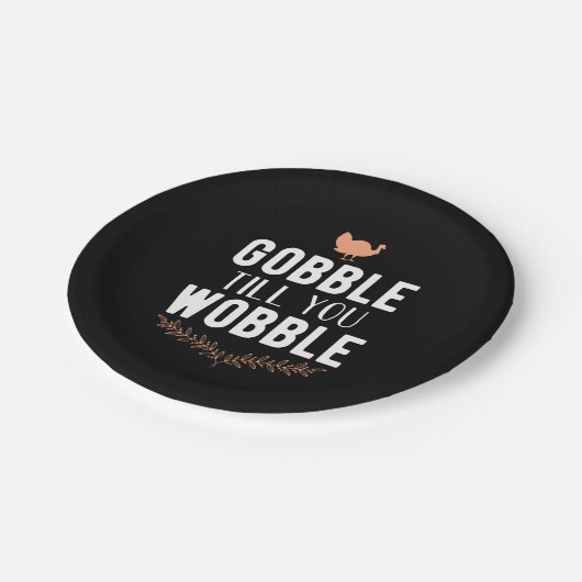 Gobble bis du Erntedank Paper-Teller wackelst Pappteller (Schrägansicht)
