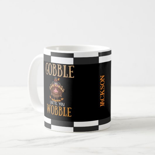 Gobble bis du lustigen Erntedank wackelst Kaffeetasse (Vorderseite Links)