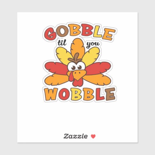 Gobble, bis du wackelst, Erntedank, Gobble, danke Aufkleber (Blatt)