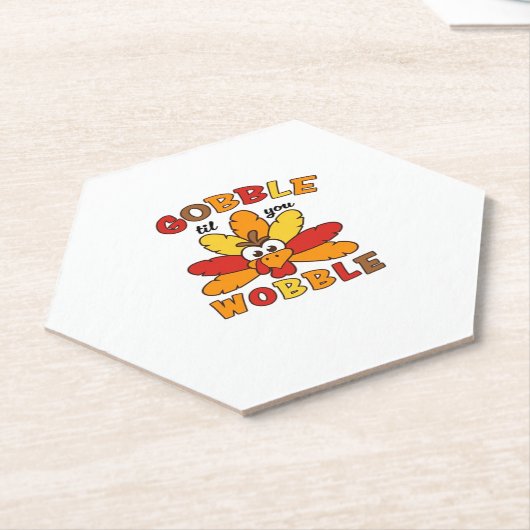 Gobble, bis du wackelst, Erntedank, Gobble, danke Untersetzer (angewinkelt)