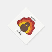Gobble bis du wackelst! Happy Thanksgiving Serviette (Ecke)