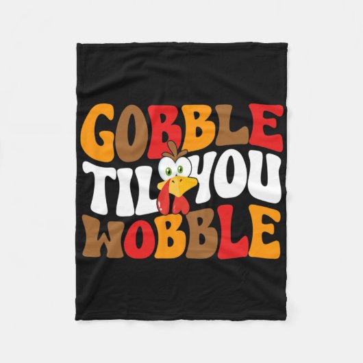 Gobble bis du willst Türkei Retro Fall Thanksgiv Fleecedecke (Vorderseite)