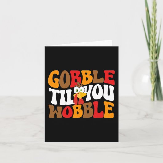 Gobble bis du willst Türkei Retro Fall Thanksgiv Karte (Vorderseite)
