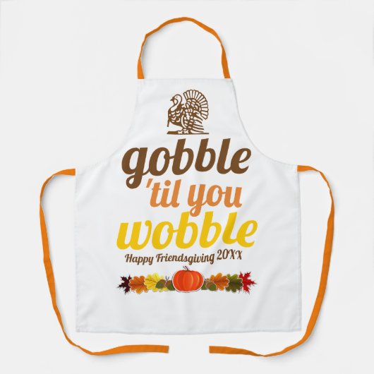 Gobble 'bis du witzigen fallen Freundschaft wunden Schürze (Vorderseite)