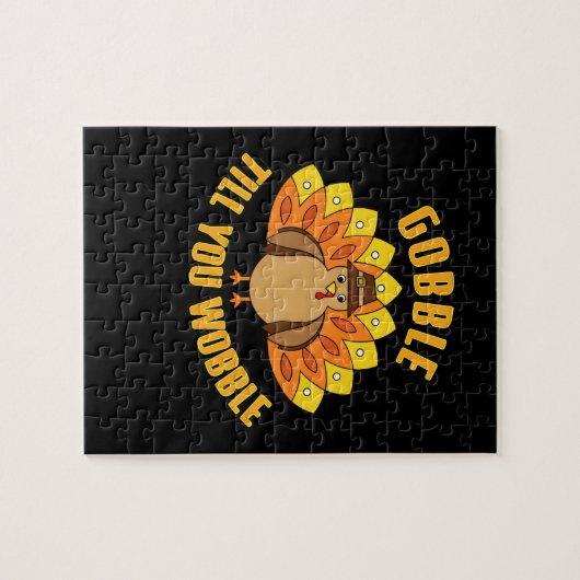 Gobble bis du Wobble Funny Erntedank Puzzle (Horizontal)