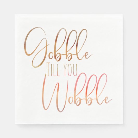 Gobble bis du Wobble Watercolor Erntedank Serviette (Vorderseite)