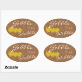 Gobble bis Sie Erntedank Party Ovaler Aufkleber (Blatt)
