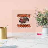 Gobble bis You Wobble - Funny Turkey Cartoon Clas Acrylschild (Hochzeit)