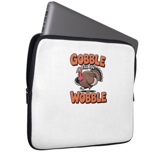 Gobble bis You Wobble - Funny Turkey Cartoon Clas Laptopschutzhülle (Vorne Rechts)