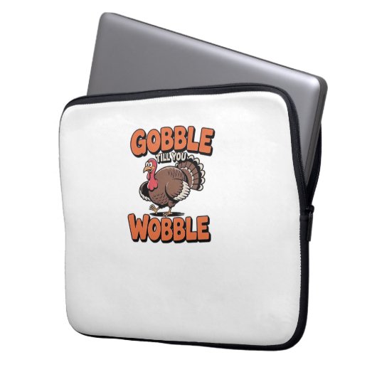 Gobble bis You Wobble - Funny Turkey Cartoon Clas Laptopschutzhülle (Vorderseite Links)
