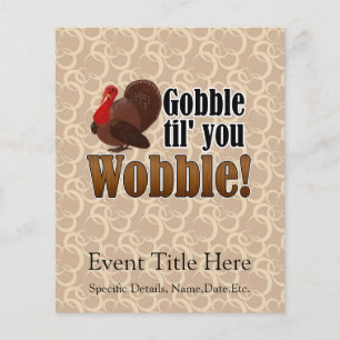 Gobble bis you Wobobbying Funny Erntedank Dinner Flyer