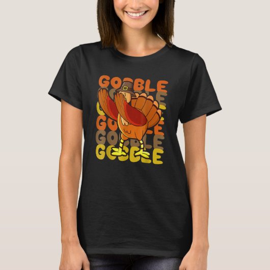 Gobble Dabbing Turkey Autumn Thanksgiving 2022 Pi T-Shirt (Vorderseite)